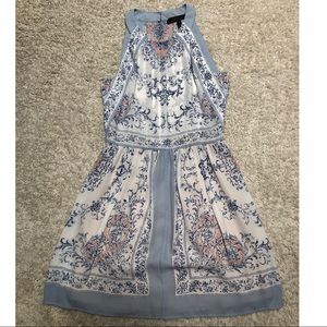 BCBG occasion mini dress in a scarf print!